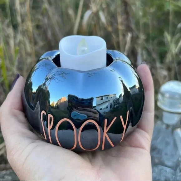 NEW Set of (3) Rae Dunn BOO/SPOOKY/HAUNTED Holders WITH the battery candles! - Picture 15 of 16